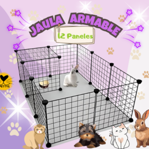 Jaula Corral Armable para Mascotas Pequeñas  12 Paneles