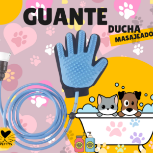 Guante Ducha Masajeador para Mascotas 3 en 1