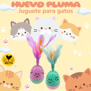 JUGUETE PARA GATO HUEVO PLUMA