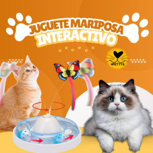 JUEGUETE INTERACTIVO MARIPOSA PARA GATOS 2 en 1