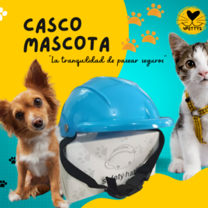 Casco Protector Acolchado para Mascotas con Correa Ajustable