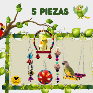 5 Piezas Juguetes para Aves