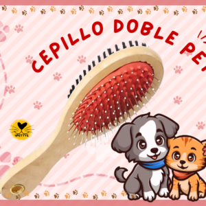 Cepillo Doble Pin con Lunares Suaves para mascotas