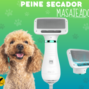 PEINE SECADOR Y MASAJEADOR ANTIESTRÉS MASCOTAS