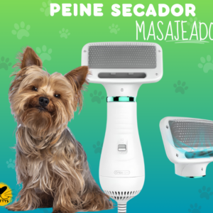 Cepillo y Secador Masajeador para Mascotas