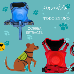 Arnés Todo en Uno con Correa Retráctil para Perros
