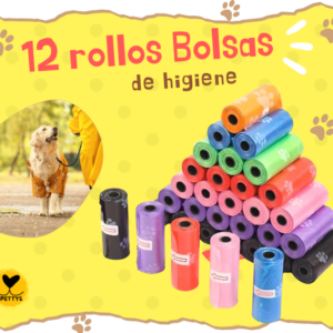 Pack 12 rollos Bolsas para heces de Mascotas