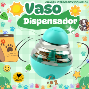Vaso Juguete Interactivo Dispensador de Alimentos para Mascotas