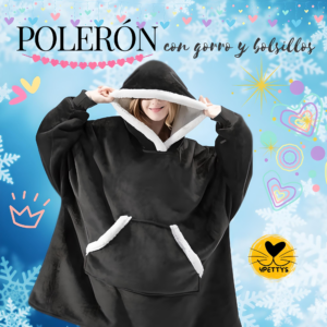 Polerón Maxiabrigador con gorro y bolsillos